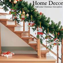 15PC Christmas Cat Diamond Painting Set, Double-Sided Diamond Art Hanging Decor Set With Rope, DIY Home Decor Party Handmade Gift - View 6