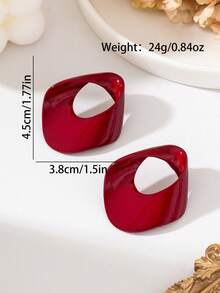 1 Pair Women's Oval Hollow Stud Earrings Shiny Finish - Women's Earrings - View 8