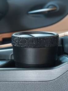 Fashionable Minimalist Rhinestone Car Coin Storage Cup, Multi-Functional Storage Cup, Anti-Slip Design, Convenient For Storing Loose Change, Practical And Convenient - Rhinestone Style - View 10