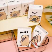 1/2/4/6/9/18/36packs Capybara Cartoon Pattern Tissues, Portable Small Packs Of Tissues, Student Special Handkerchief Tissues, Suitable For Work, Business Trips, Travel, And Outdoor[Random Styles] - Multi-color - View 3