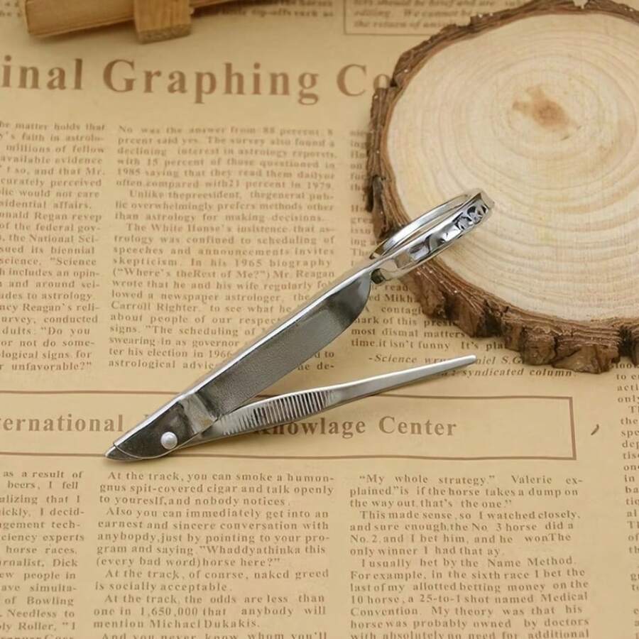 1pc Clamp With Built-In Magnifier - Portable Precision Screw Tool, No Power Required, Durable And Versatile Project Maintenance Testing Tool, Screwdriver, Wrench, Screwdriver Accessories - Silvery - View 1