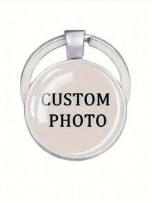 1PC Customized Engraved Photo Keychain - Fashionable Stainless Steel Round Pendant With Wooden Base, Ideal And Perfect Graduation Gift And Memory Keepsake, Suitable For Friends, Couples And Pets - Single Pack, Personalized Gift Item | Customizable Keychain | Durable Zinc Alloy, Keychain Gift Suitable For Men And Women, Christmas, Halloween Gifts - Multicolor 3 - View 5