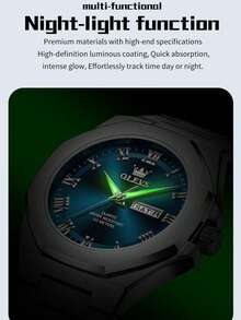 OLEVS 3727 Original Man Watch Stainless Steel Waterproof Luminous Dual Calendar Luxury Brand Roman Scale Quartz Wristwatches Men - One Size - View 7