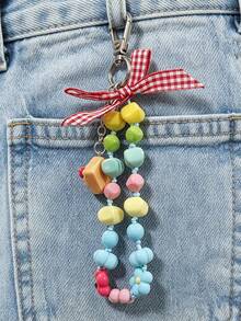 1 buah Gantungan Kunci Lanyard Ponsel Motif Kue, Pita Manis, dan Hati, Aksesori Tas - MultiWarna - View 3