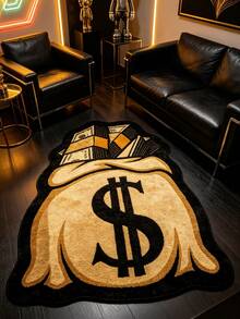 1pc Brown Money Bag Cool Decorative Doormat, Entrance Mat, Door Mat, Small Rug, Welcome Mat, Carpet, Kitchen Rug, Home Decor, Front Door Mat, Area Rug, Area Carpet - Multicolor - View 3