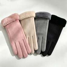 1 Pair Women's Gloves Random Color, Winter Warm & Comfortable, Soft & Loose, Suitable For Skiing, Running And Other Sports, Unisex Adult - Multicolor - View 1