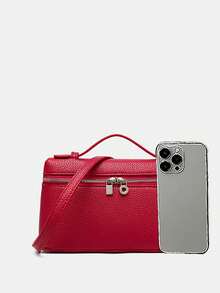 Handbag Minimalist Premium Aesthetic All-Match Decorative Design Bag Suitable For Daily Outings, Shopping, Dating, Gatherings And Multiple Occasions Versatile Durable Practical Carry-On Bag - Red - View 3