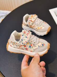New 2026 Kids' Spring/Autumn Floral Vintage Sports Shoes, Non-Slip Sneakers For Girls - Red - View 2