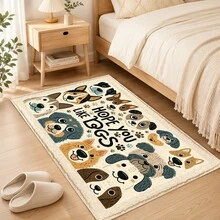 1pc Cartoon Dog Pattern Printed Faux Cashmere Kitchen Mat, Absorbent Kitchen Floor Mat, Kitchen Rug, Long Runner Mat, Sink Front Mat, Suitable For Kitchen, Bathroom, Entryway, Hallway, Laundry Room And Home Decor - Multicolor - View 9