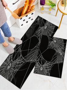 1/2pcs Halloween Doormat, Spider Web Pattern Design, Vintage Diatomaceous Earth Mat, Super Absorbent, Non-Slip, Perfect For Bathroom, Kitchen And Dining Room, Quick Drying, Ideal Home Decor And Bathroom Mat Gift - Multicolor - View 4