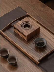 1 buah Dudukan Penghangat Teko Kayu dengan Tempat Lilin/Cahaya Teh - Alas Pemanas Teko Portabel, Aksesori Penghangat Tanpa Listrik, Cocok untuk Menyeduh Teh di Meja, Perlengkapan Penting untuk Kembali ke Sekolah - MultiWarna - View 4