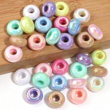 10Pcs/Set Acrylic UV Colorful Abacus Beads, Large Hole Wheel Beads, Suitable For DIY Bracelets, Keychains, Necklaces, Stationery Pens, Holiday Decorations, Abacus Beads, Tassel Dream Catcher Making, Hanging Rope Beads - Multicolor - View 5
