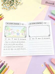 Toddler English Enlightenment A5 Workbook Read Sentences Circle Pictures Animal & Transportation Cognition Matching Activity Book Student Back To School Learning Supplies Teacher Reward Small Gift - Multicolor - View 6