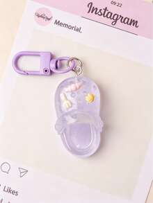 1/6pcs Icy Translucent Glitter Jelly Color Cartoon Clogs, With Fork, Croissant, Cream Decoration, Suitable For Daily Matching, Bag And Backpack Charms, Commemorative Gift For Friends - Multicolor - View 8