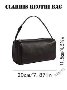 Fashionable Versatile Commuter Minimalist Handbag Shoulder Bag - Black - View 2