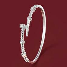 1pc Minimalist Spiral Nut Design Cubic Zirconia Inlaid Women Bracelet - Multicolor - View 1
