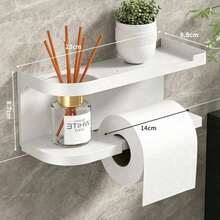 1pc Wall-Mounted Tissue Holder, Can Be Used As Bathroom Fragrance Storage Rack, Multi-Function Storage Rack, Toilet Paper Holder, Suitable For Kitchen And Bathroom, Bathroom Accessories - Multicolor - View 13