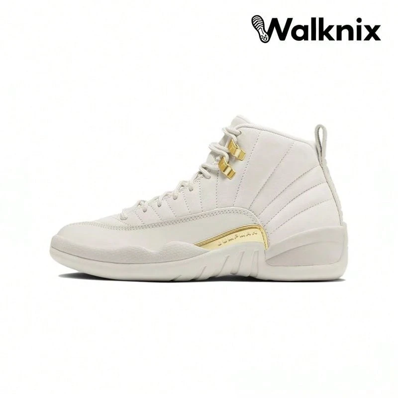 Air Jordan 12 Retro 'Phantom' Cream Metallic-Gold White Sneakers Women FD9101-007 - Multicolor - View 1