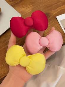 3pcs Women's Bow Hair Clips, Cute 3D Padded Bow Hair Clips, Sweet Girl Side Hair Accessories, Suitable For Daily Styling And Photo Shooting - Multicolor - View 6