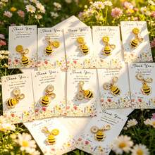 10pcs "Thank You For Being Such An Important Part Of My Life" Encouragement Cards, With Bee And Daisy Keychain, Inspirational Gift For Family, Teachers And Team Members - A - View 2