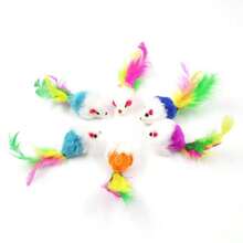 5/10/15/20pcs Plush Mouse Cat Toys, Helps Dental Health, Interactive Indoor Play And Teeth Cleaning, Random Colors, Small Mouse Without Cage - Multiple Styles - View 7