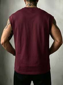 ZYNTH BALENO Men's Summer Fashion Dropped Shoulder Tank Top, Cool Summer Essential Suitable For Sports, Fitness, Outdoor, Cycling - Burgundy - View 8