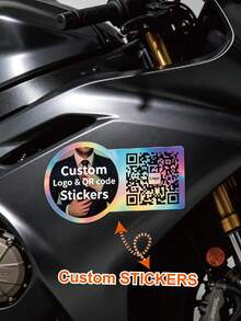 Custom QR Code Logo Individually Holographic Die Cut Stickers - Waterproof Decal Labels For Packaging, Customized Holographic QR Sticker, Personalized Stickers Decals Text Name Photo QR Code Sticker - Holographic - View 2
