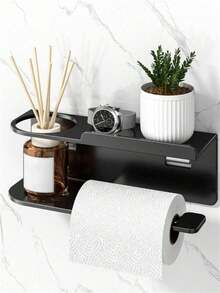 1pc Wall-Mounted Paper Towel Holder, Can Be Used As Bathroom Fragrance Storage Rack, Multi-Functional Storage Rack, Toilet Paper Holder, Suitable For Kitchen And Bathroom, Bathroom Accessories - Multicolor - View 2