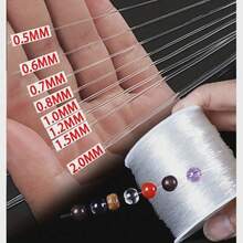 1 Roll 0.5-1.0mm Transparent Elastic String For DIY Beading, Jewelry Making, Handmade Crafts, Perfect For Stringing Crystal Beads, Agate Jade Bracelets - Multicolor - View 1
