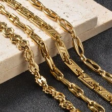 Punk Style Unisex Personalized 18K Gold Plated Stainless Steel Geometric Pig Nose Bracelet, Suitable For Daily Wear And Parties - Gold - View 3