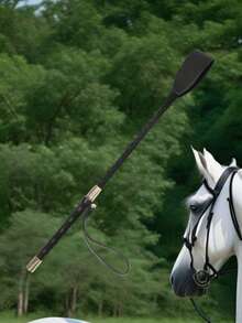 1pc Equestrian Riding Crop, Lightweight Horse Training Whip With Comfortable Grip Handle, Durable Horse Riding Equipment For Beginners, Training Practice, Outdoor Activities And Couple Leisure Moments - Black - View 3