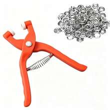 200 Sets 5-Claw Snap Fastener Kit, Metal Snap Button Set For Sewing, With Manual Pressure Pliers Fastener And Storage Box, For DIY Crafts, Clothing, Hats, Bags - Multiple Styles - View 4