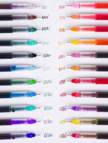 24pcs Liquid Ink Pens, Quick-Dry Signature Pens, 0.5mm Black/Blue/Red Ink, School/Office Essential, Back To School Season - Multi-color - View 4