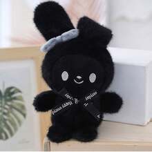 1 Pc Black Series Sanrio Kuromi Children's Plush Toy, Hello Kitty Backpack Accessory, Melody Keychain, Valentine's Day Gift Souvenir - Multicolor - View 4