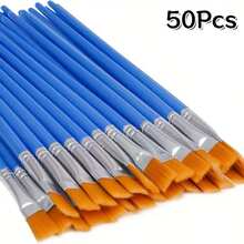 20/50Pcs Nylon Pointed & Flat Head Paint Brushes, Suitable For Gouache/Watercolor/Acrylic Paints, Small Size For Outlining, Sketching, Doodling - Sets - View 15