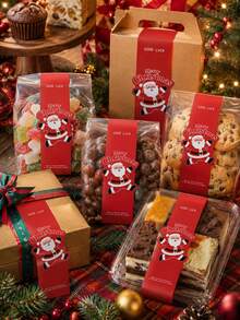 40 pcs Tag Hadiah Natal Sinterklas, Label Kemasan Makanan Meriah untuk Kue Kering, Permen, Kotak Bakery, Souvenir Pesta, Pembungkus Kado Hari Raya - MultiWarna - View 4