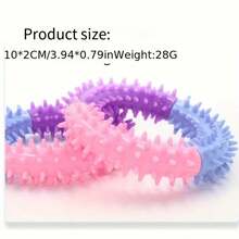 1pc Three-Color Spiky Dog Chew Toy, Rubber Durable Bite-Resistant Textured Beads Teeth Cleaning Boredom Relief Interactive Pet Supplies - Multicolor - View 10