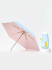 Mini Folding Travel Umbrella, Fiberglass Ribs, UPF 50+ UV Protection, Mini Pocket Rain Umbrella Sun Umbrella, Lightweight And Portable, Fits In Handbag, Coating, Colorful Fabric, Includes Daisy Charm, Suitable For Men, Women And Children - A - View 12