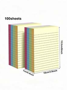 Colorful Line Sticky Notes, Self-Adhesive Memo Pads, Easy To Stick, Marker Pen Compatible, Office, Home, School, 2 Sizes, Office Assistant, School Supplies, Notebook Gift - Multicolor - View 14