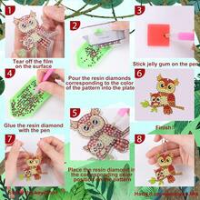 12 قطعة طقم رسم الماس للحيوانات الصغيرة، إكسسوارات فن الماس الدائري DIY، حرف أكريليك، مع الإكسسوارات والأدوات، حرف يدوية DIY للمبتدئين، هدية ديكورية - بدون إطار - مشاهدة 5