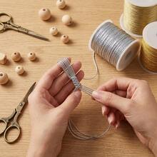 DIY金屬珠,適用於製作髮夾、珠寶編織、造型、花卉金屬線纏繞、線藝手工 - 珠寶線 - 查看 3