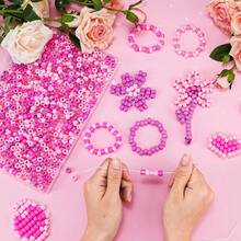 500 Pcs 6x9mm Pony Beads Bulk Multicolor Kandi Beads Big Hole Plastic Loose Spacer Beads For Bracelet Making, Friendship Bracelets, Hair Beads For Braids, Jewelry Making, DIY Crafts, Keychains, Rave Accessories, Craft Kit, Various Colors, Handmade - Multicolor - View 8