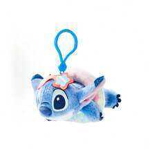 Miniso Stitch Plush Bag Charm Keychain, Prone Stitch With Swim Ring And Flower Fashion Glasses Design, Suitable For Handbags, Backpacks, Birthday And Christmas Gifts - Stitch Rainbow Plush - View 8