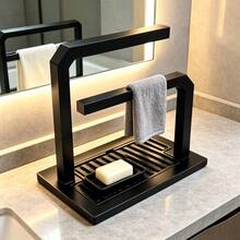 Dishcloth Drying Rack | Highly Attractive Kitchen Storage Rack | Multi-Functional Sponge Holder With Water Tray And Brush Holder | Space-Saving Countertop Organizer For Dishcloths, Cleaning Brushes And Various Cleaning Tools | Suitable For Kitchen, Laundry Room And Bathroom | Home Storage Gift Choice - One Size - View 2