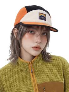 Thick Flat Brim Baseball Cap Splicing Color Camping Caps Warm Winter 5 Panels Adjustable Hat Hats For Men Woman Outdoor Hiking - Multicolor - View 9