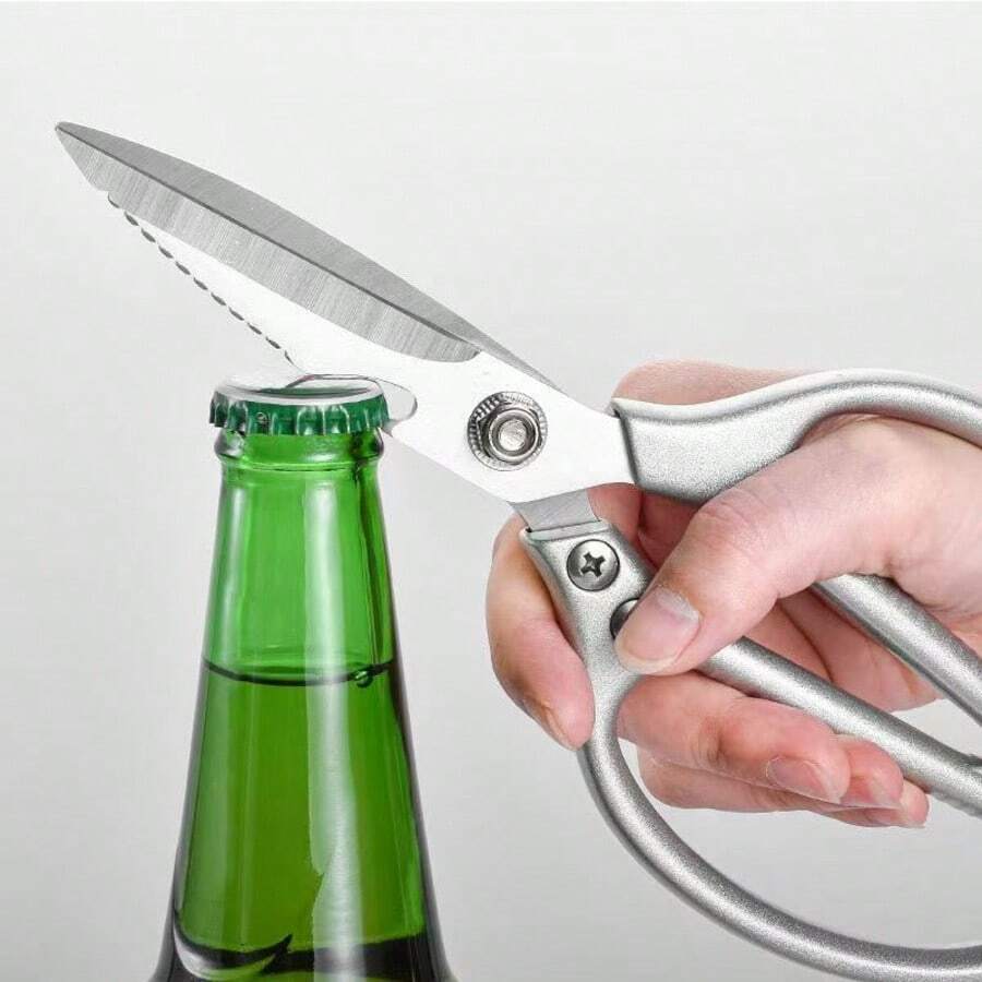 Practical Kitchen Poultry Shears, Sharp Stainless Steel Scissors For Processing Meat, Seafood And Vegetables Home Kitchen Supplies - Silver - Rust-resistant Chicken Bone Scissors - View 1