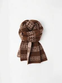 Double-Sided Knitted Scarf For Women, Winter Warm Couple Neck Warmer, Vintage Versatile Atmosphere Shawl - Scarf - View 9