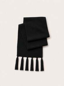 1pc Toddler Knitted Scarf, Soft And Warm With Tassels, Suitable For Boys And Girls Autumn/Winter Solid Color Scarf, Can Be Used As A Gift - Multicolor - View 7