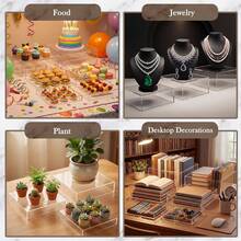 6/3PCS Display Pedestals, Display Stand, Acrylic Stand Display, Dessert Table Display, Cake Stand, Cupcake Stand, Tiered Display Risers, Multi Level Display Stand For Cakes, Desserts, Party Table, Wedding, Birthday, Room Decor, Party Decorations - Multiple Styles - View 9
