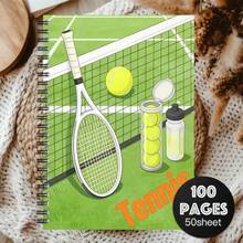 1pc Aesthetic Ball For Sports Spiral Notebook Journal, 1pc Gift For Sports Enthusiasts Writing Notebook Office Supplies Office Planner Tennis Table Tennis Themed For Sports Notebook - 1 Pack (50 Sheets/100 Pages) - View 11